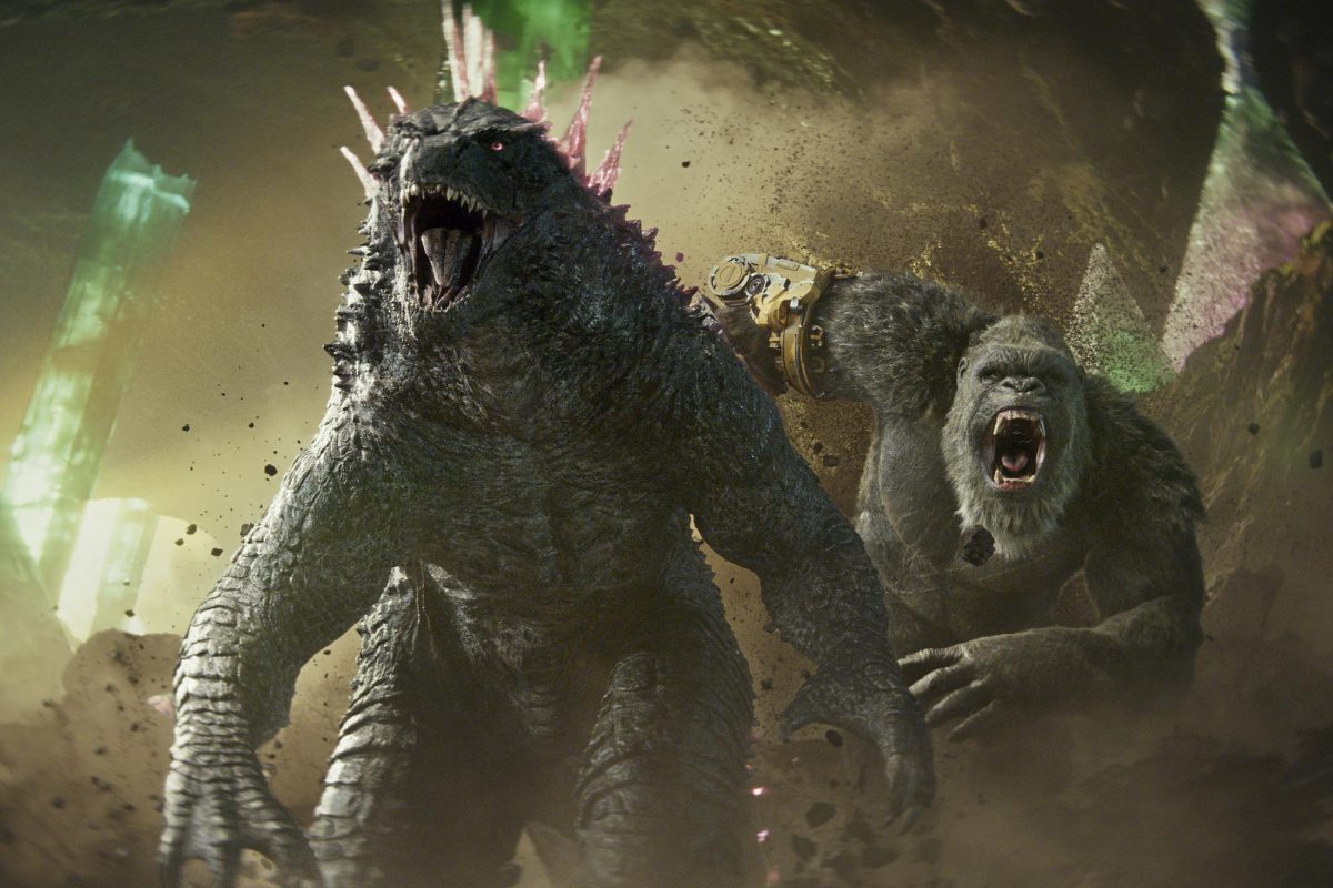 Godzilla+stands+next+to+Kong+in+a+scene+from+Godzilla+x+Kong%3A+The+New+Empire.+Godzilla+x+Kong%3A+The+New+Empire+featured+both+monsters+fighting+each+other.+%28Warner+Bros.+Pictures+via+AP%29