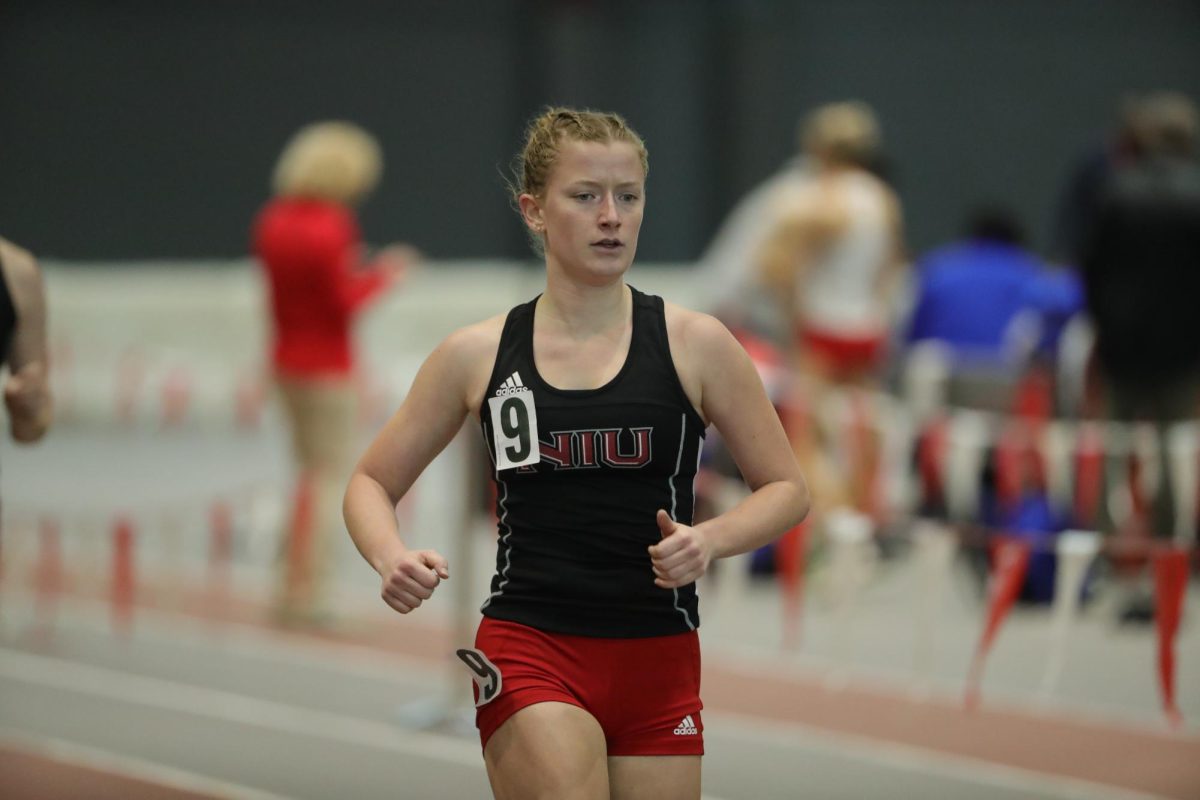 Freshman Morgan Gioia runs at the Redbird Tune-Up on Feb. 16. NIU track & field took home eight top five finishes at the Cougar Classic on Saturday. (Courtesy of Illinois State Athletics)