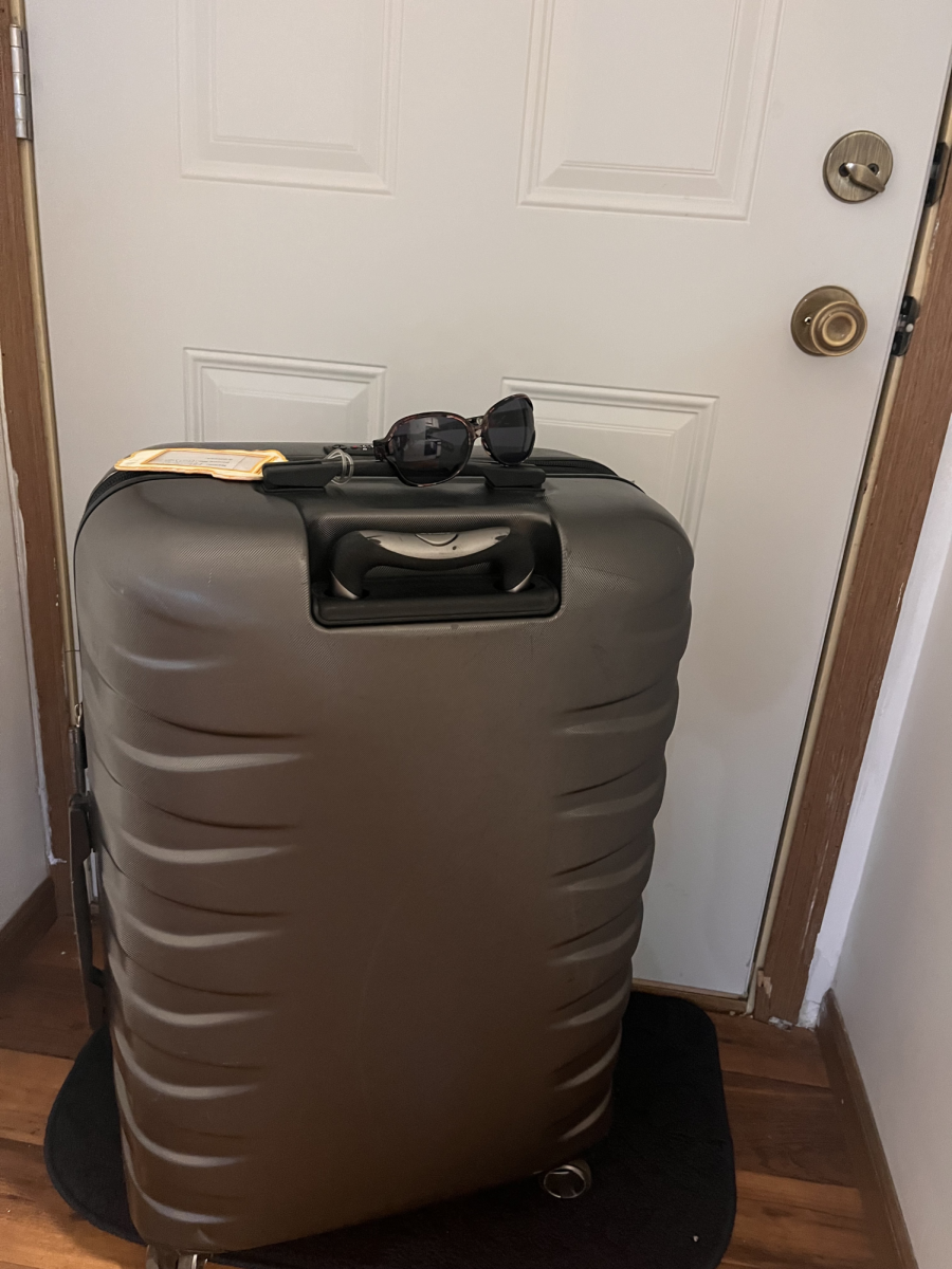 A+suitcase+sits+in+front+of+a+door.+When+going+on+summer+vacations%2C+you+should+prepare+for+travel+to+make+the+most+out+of+your+trips.+%28Lucy+Atkinson+%7C+Northern+Star%29