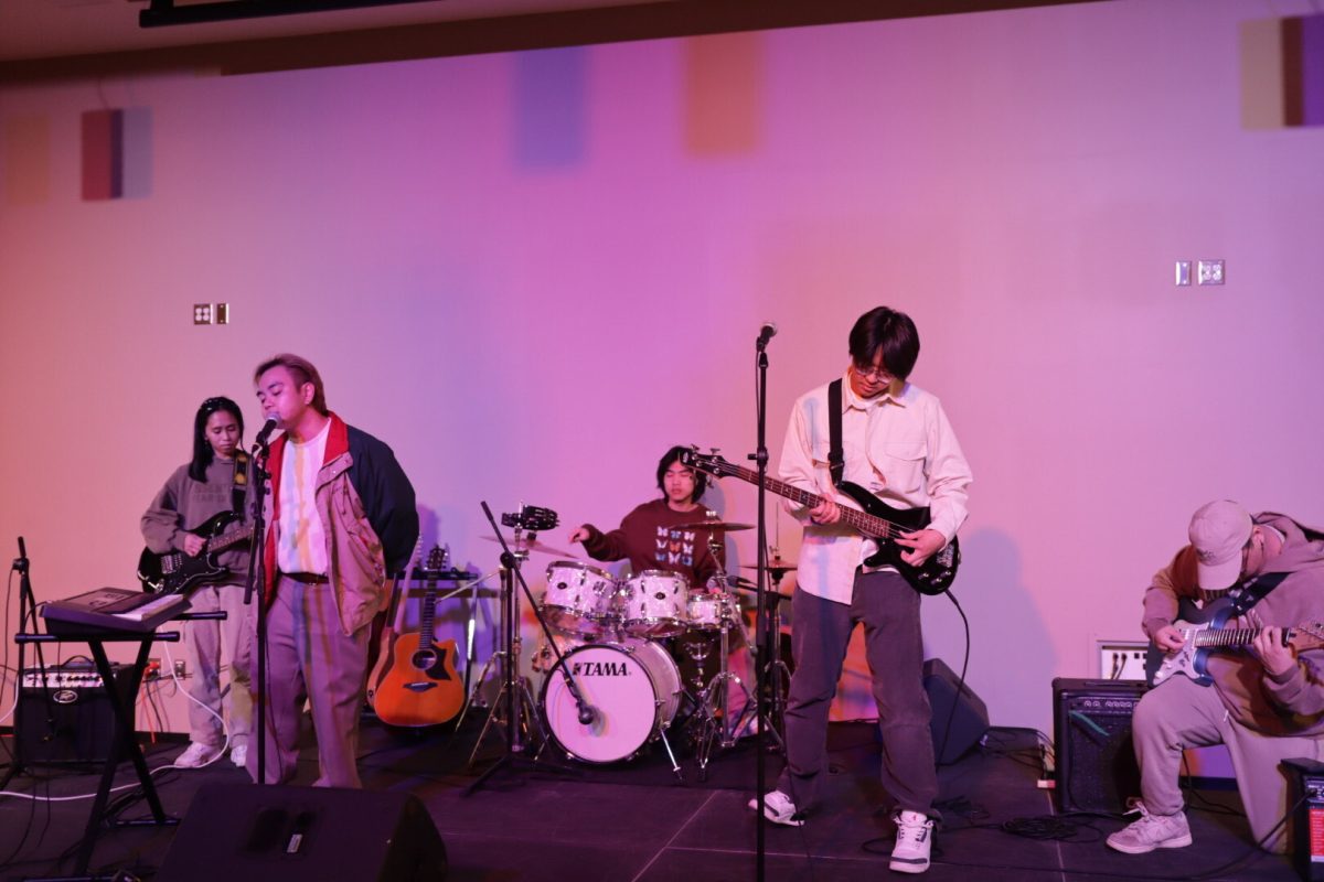The+band+Boba+Haus+performs+on+stage+March+1+in+the+Huskie+Den+during+its+concert.+Boba+Haus+is+composed+of+five+NIU+students+and+has+been+slowly+gaining+traction+throughout+campus.+%28Courtesy+of+Boba+Haus%29