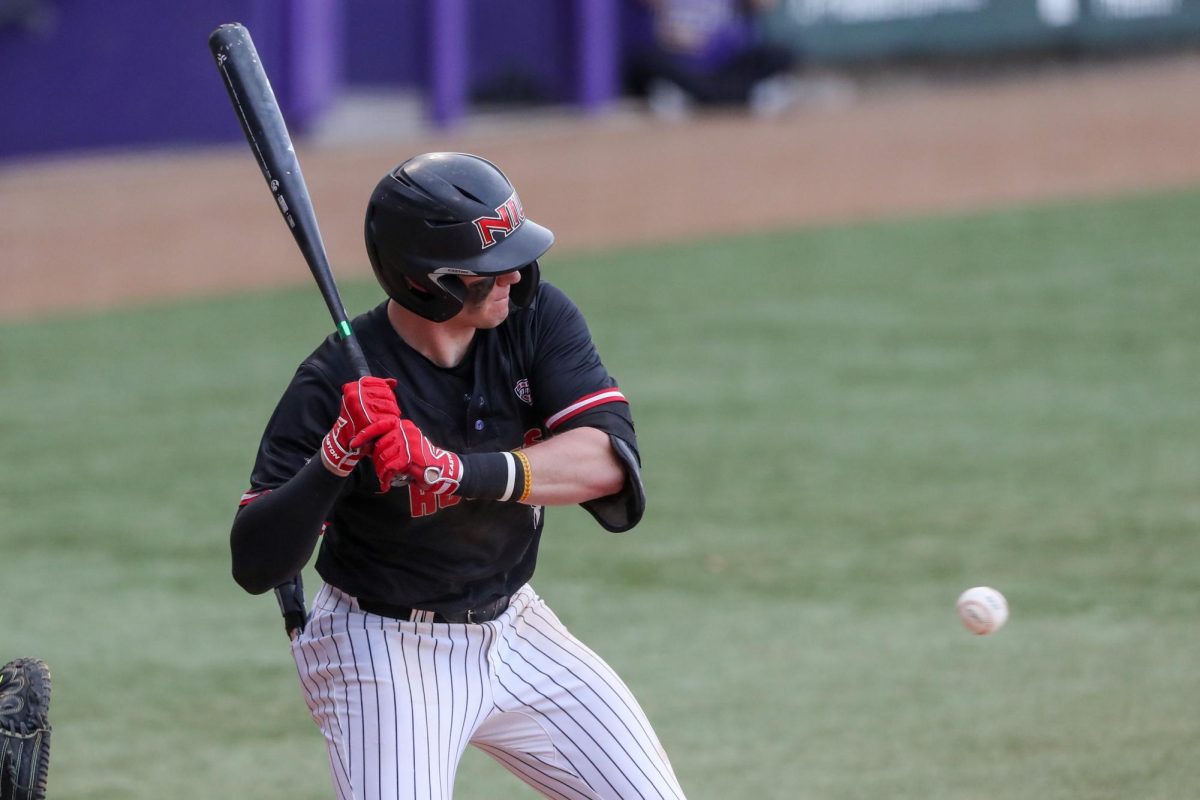 Senior+outfielder%2Fcatcher+Colin+Summerhill+prepares+to+swing+at+a+pitch+in+an+NIU+baseball+game+against+Louisiana+State+University.+Summerhill+hit+his+14th+and+15th+home+runs+of+the+2024+season%2C+tying+NIUs+single+season+home+run+record.+%28Courtesy+of+Jonathan+Mailhes%29