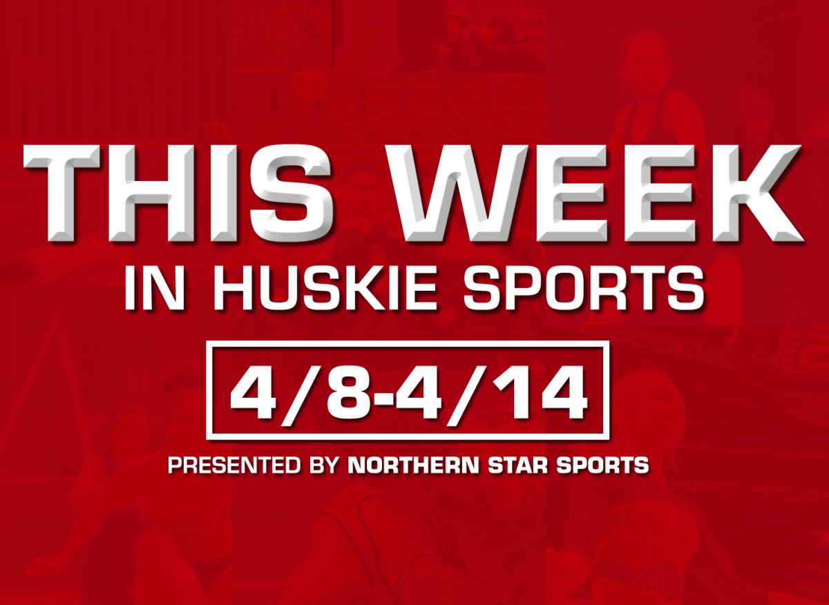 A graphic shows the dates for upcoming NIU Athletics events. NIU baseball is set to face in-state rivals Eastern Illinois University and the University of Illinois this week in Huskie sports. (Eddie Miller | Northern Star)