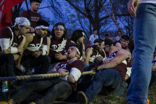  Phi Sigs eats against Phi Kaps in the final round Monday. Phi Sigs closed out the night by causing Phi Kaps to step on the rope, signifying they’re tapping out for the round and awarding Phi Sigs a point. (Totus Tuus Keely | Northern Star)
