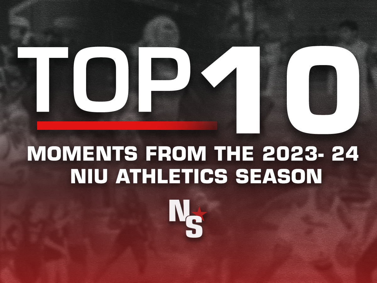 A+graphic+depicts+white+lettering+in+front+of+various+moments+from+NIU+Athletics+season.+The+Northern+Star+Sports+Staff+compiled+its+top-10+moments+from+the+academic+year.+%28Eddie+Miller+%7C+Northern+Star%29