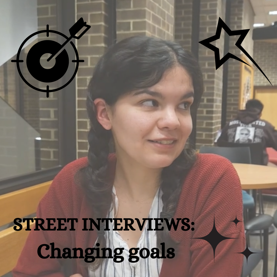 Nicole Zurita, a senior child development major, responds to a street interviews prompt. Do your goals align with what you wanted when you were younger? (Northern Star Graphic)