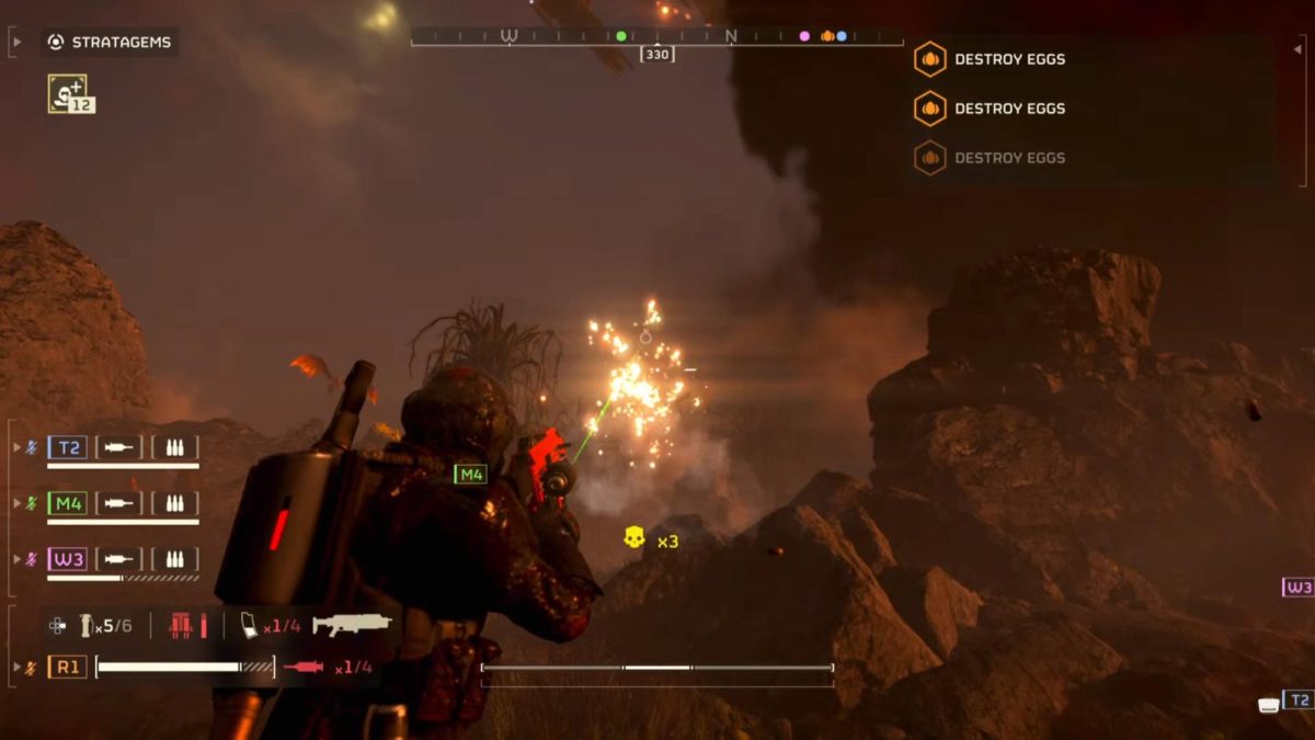 A player shoots their weapon in "Helldivers 2." The newest update of the game, "Escalation of Freedom," introduced disappointing updates. (Sony Interactive Entertainment under Fair Use)