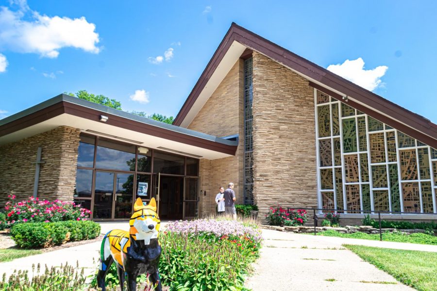 The Newman Catholic Student Center sits on a sunny day. For those looking for religious spaces near NIU's campus, the center is located next to the Peters Campus Life Building. (Northern Star File Photo)