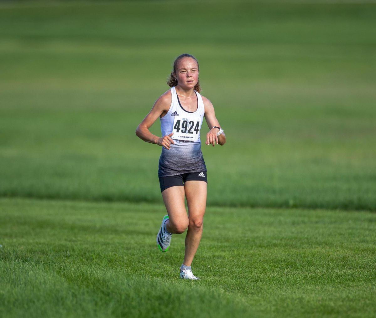 Then-sophomore Joy Jackson runs at the NIU North 40 in DeKalb on Sept. 2, 2022. Jackson is one of three seniors on the NIU cross country team in 2024. (Courtesy of NIU Athletics)