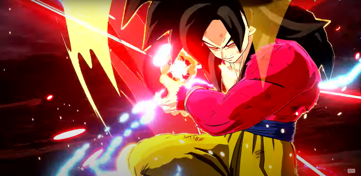 Super Saiyan 4 Goku prepares to fire his x10 Kamehameha wave as electricity crackles around him. The new trailer for "Dragon Ball: Sparking! ZERO" showcases characters from the "Dragon Ball GT" series. (Bandai Namco Entertainment under Fair Use)