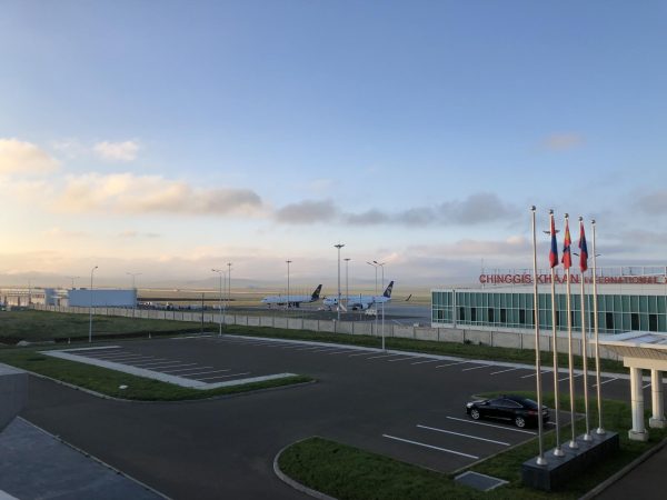 Planes are parked at the Chinggis Khaan International airport Nov. 21, 2021, in Sergelen, Töv, Mongolia. Video Editor Jenny Javkhlantugs traveled to the U.S. for school three years ago, and leaving her family behind was an immense challenge. (Jenny Javkhlantugs | Northern Star)