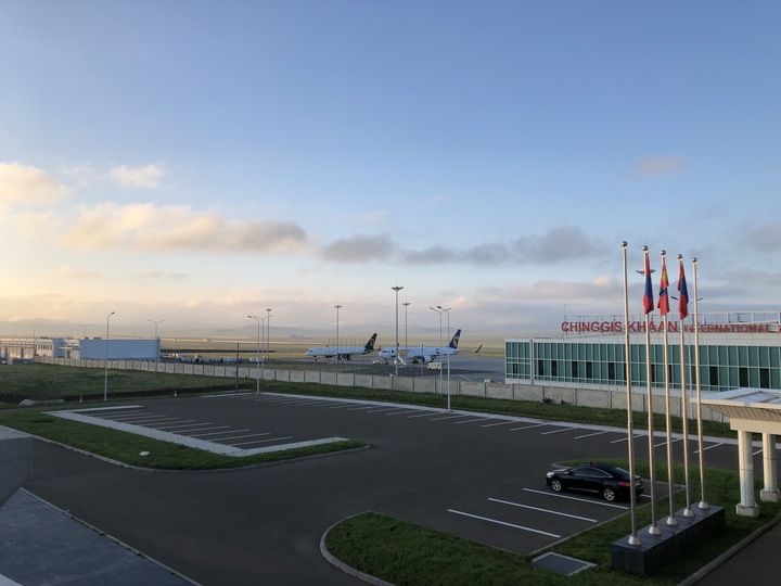 Planes are parked at the Chinggis Khaan International airport Nov. 21, 2021, in Sergelen, Töv, Mongolia. Video Editor Jenny Javkhlantugs traveled to the U.S. for school three years ago, and leaving her family behind was an immense challenge. (Jenny Javkhlantugs | Northern Star)