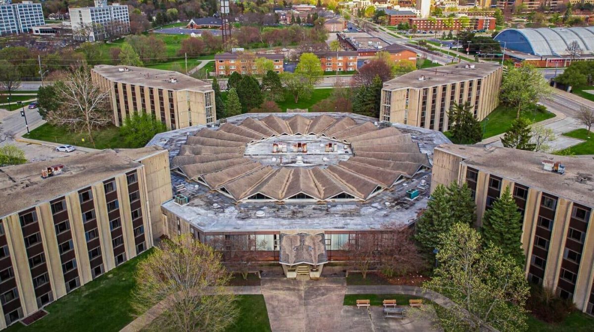 Lincoln Hall sits nearby Patterson Residence Halls and the Recreation Center. NIU received a $40 million donation from the Baustert family that will go toward the project to tear down Lincoln Hall and turn the building into the Baustert Bahwell Health Technology Center. (Northern Star File Photo)