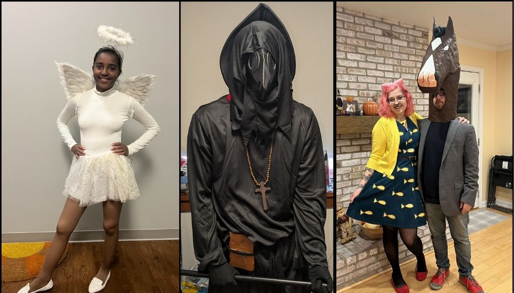 Three contestants for the Northern Star Halloween Costume Contest pose in their costumes. Vote for your favorite costume before the spooky ballot closes at 5 p.m. Oct. 30! (Photos courtesy of Tiajuana Hernandez, Jacob Chupich and Nick Cipra)