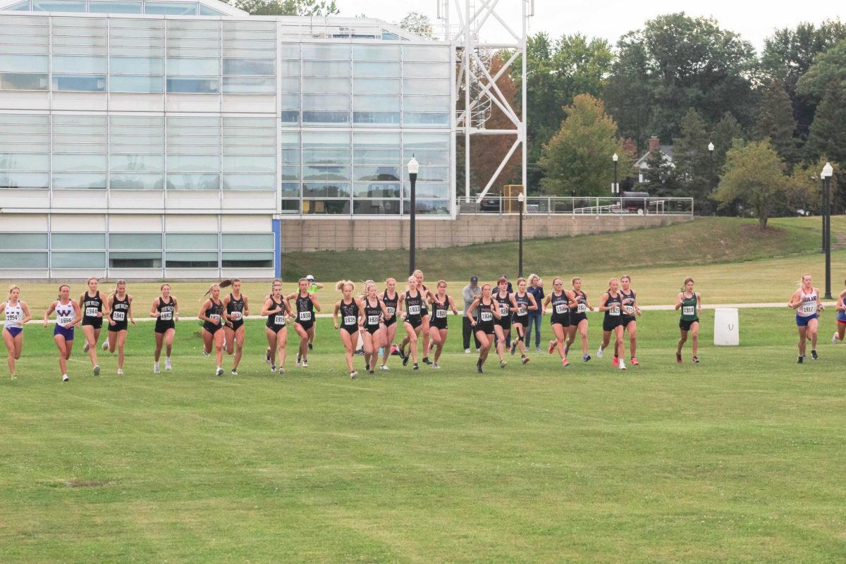 A group of runners begin the 5k race at the NIU Huskie Opener on Sept 6. NIU cross country will compete at the Mid-American Conference Championship on Saturday. (Totus Tuus Keely | Northern Star)