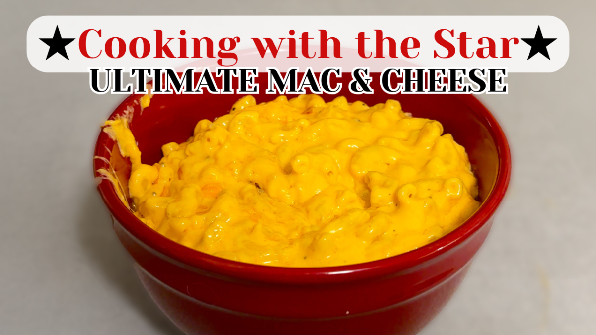 A bowl filled with mac and cheese sits on a counter. This 25 to 30 minute mac and cheese includes four kinds of cheeses. (Northern Star Graphic)