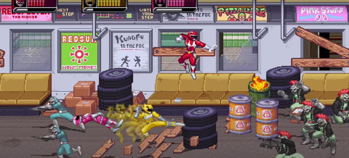 The red, pink and yellow rangers battle against a squad of enemies. "Mighty Morphin Power Rangers: Rita's Return" will be released on Dec. 10 and feature regular "beat-em-up" style gameplay. (IGN under Fair Use)