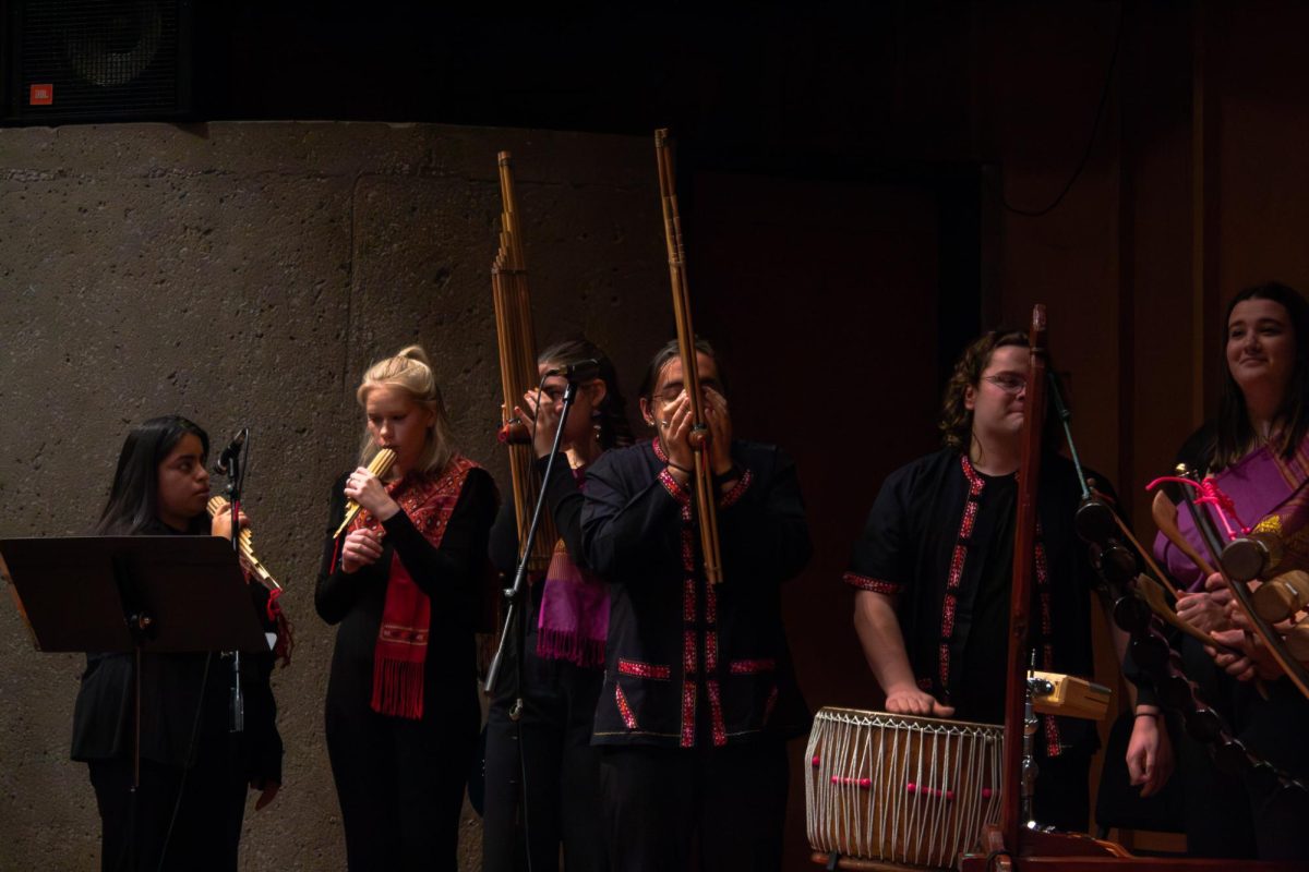 Khaen players in the Thai Music Ensemble perform “Nok Sai Bin Kham Tung” from the Northeast region of Thailand on Tuesday. The Khaen is a multi-reed instrument made out of an endangered species of bamboo. (Totus Tuus Keely | Northern Star)