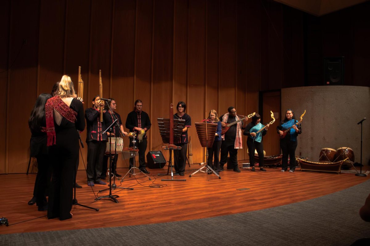 The Ponglang Ensemble of the Thai Music Ensemble perform their first song “Lai Ponglang.” The Ponglang Ensemble was joined by Wanwipa Na Udon on Pipa for only this piece. (Totus Tuus Keely | Northern Star)