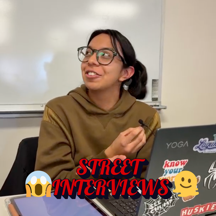 Alessandra Alvizo, a first-year law student, responds to a street interviews prompt. What are your stress levels at right now, and how do you manage that stress? (Northern Star Grahic)