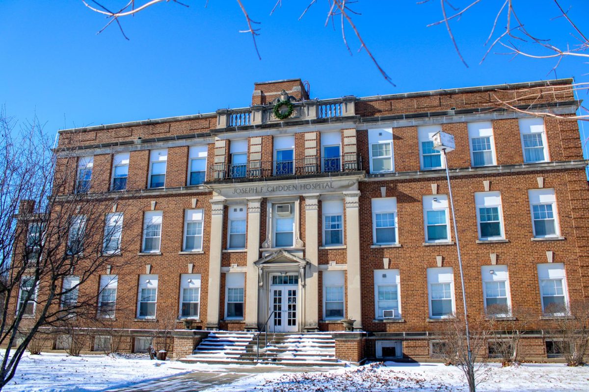 The Barb City Manor retirement home, formerly known as the Joseph F. Glidden Hospital, sits on a Thursday afternoon. Opinion Columnist Ethan Ernst believes that raising the retirement age is needed, but also may be difficult. (Ethan Rodriguez | Northern Star)