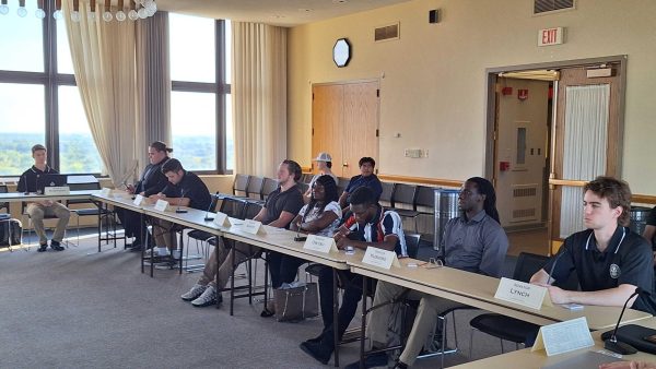 The Student Government Association's Senate sits at its meeting on Friday. At the meeting, the senate elected three new members and codified several procedures. (Joseph Ndu | Northern Star)