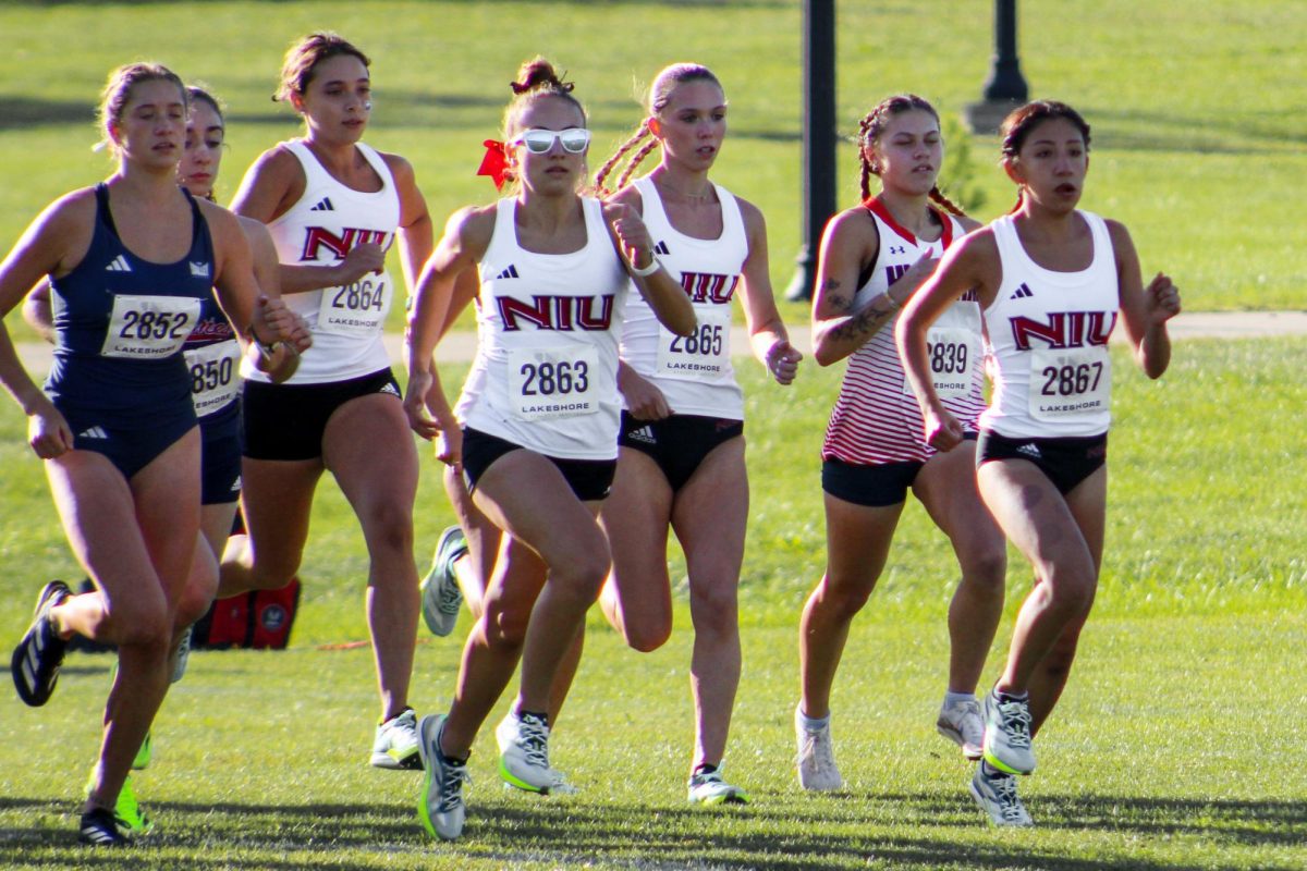 Members of the NIU country team begin their race at the Huskie Classic on Sept. 5. The Huskies finished the Gans Creek Classic, hosted by the University of Missouri, in 25th place.  (Northern Star File Photo)