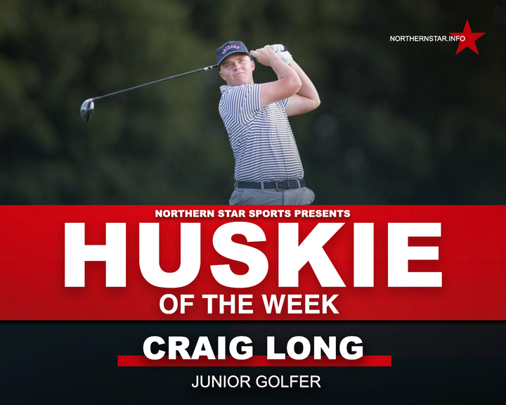 A graphic depicts NIU junior golfer Craig Long as this week’s Huskie of the Week. Long took first place at the Badger Invitational, hosted by the University of Wisconsin, which finished on Tuesday. (Edison Miller | Northern Star)