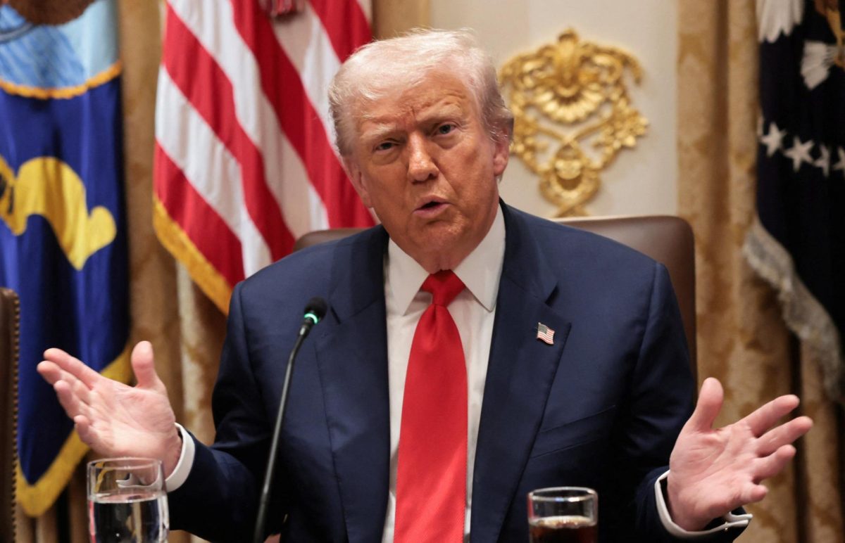 U.S. President Donald Trump speaks Oct. 14 in the Cabinet Room at the White House. The Trump administration announced plans to cancel a grant awarded to Chicago Public Schools on Sept. 23 after they refused to abolish the Black Student Success Initiative. (REUTERS | Jonathan Ernst)