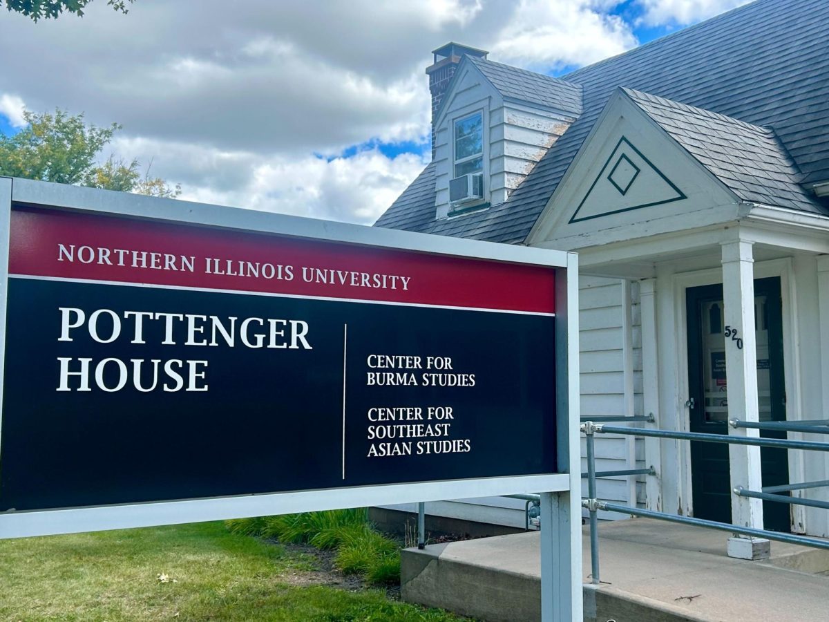 The welcome sign for the Pottenger House, which houses the Center for Southeast Asian Studies, sits on a cloudy fall afternoon. The Center for Southeast Asian Studies hosted Reuven Pinnata, an assistant professor in the department of English, as the latest speaker in their fall lecture series Friday. (Northern Star File Photo)