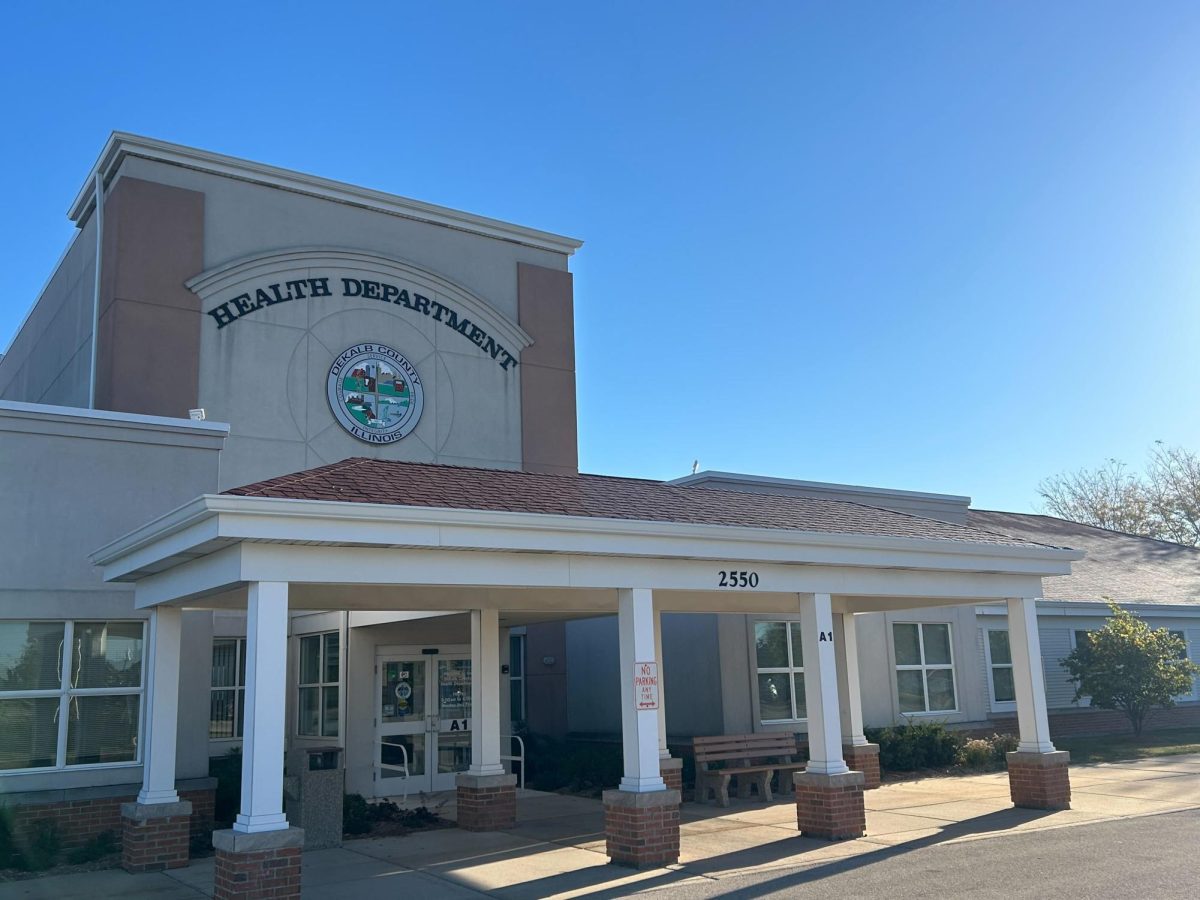 The DeKalb County Health Department sits on a clear day. The DeKalb County Health Department began accepting walk-in flu vaccinations on Sept. 29. (Austin Lamb | Northern Star)