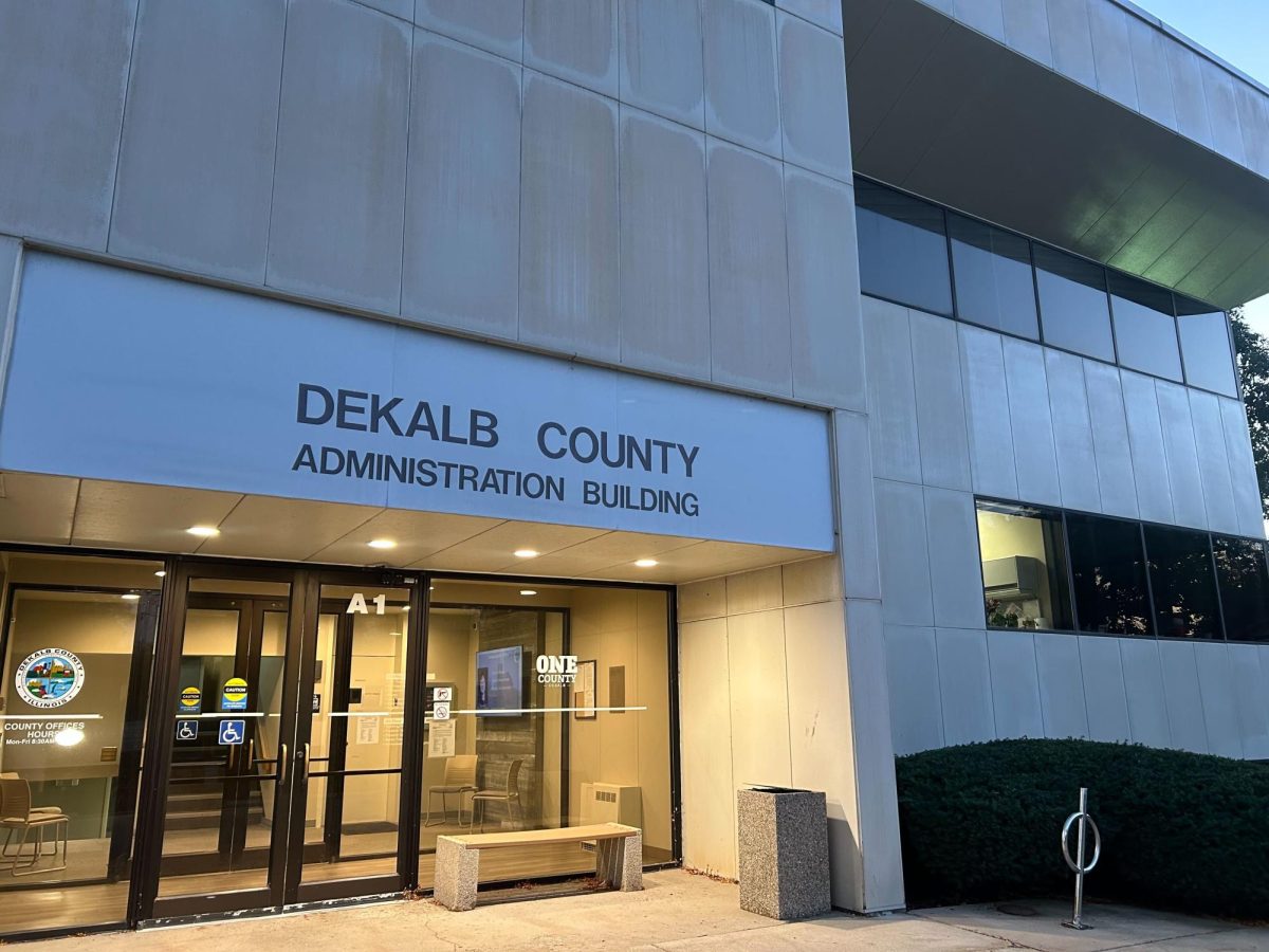 The DeKalb County Administration Building, which holds the clerk and recorder’s office, sits open. In preparation for Dekalb’s General Primary Election on March 17, the DeKalb County Clerk and Recorder’s Office announced the locations and times of petition filings for nomination and election. (Austin Lamb | Northern Star)
