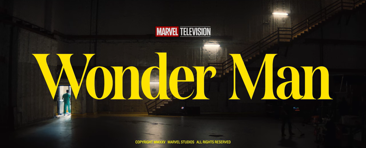 The logo for Marvel's "Wonder Man" series sits in front of an empty studio. Wonder Man is scheduled to premiere on Jan. 27, 2026, starring Yahya Abdul-Mateen II. (Marvel Studios under Fair Use)