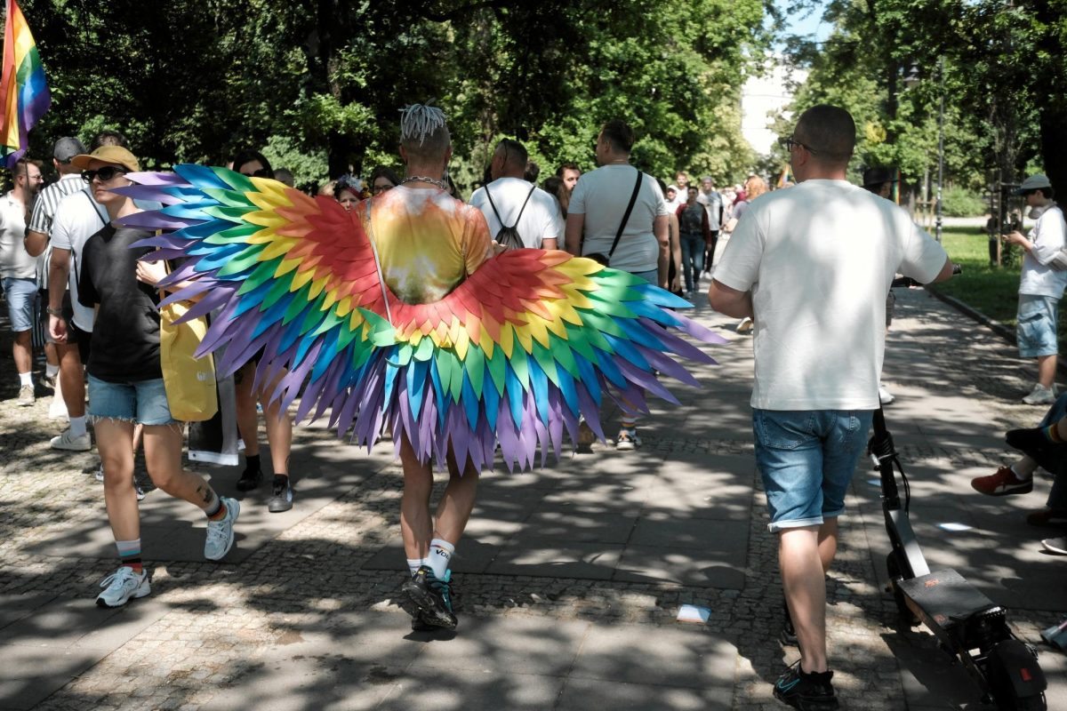 A person wears rainbow-colored wings during the LGBT+ pride parade Warsaw, Poland on June 14, known as the "Equality March" under the theme "The Answer is Love". Opinion columnist Habiba Kamel believes integrating LGBTQ+ history into our schooling is long overdue. (Slawomir Kaminski/Agencja Wyborcza | REUTERS)