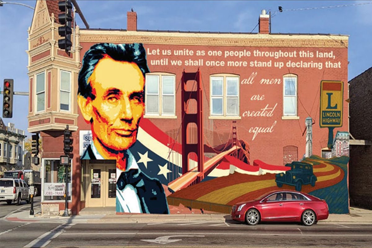 The wall sits with an outline of the previous mural on Monday at 107 N. 7th St. The mural will be completed by mid-June and done by artist Kirsten Sandlin. (Totus Tuus Keely | Northern Star)