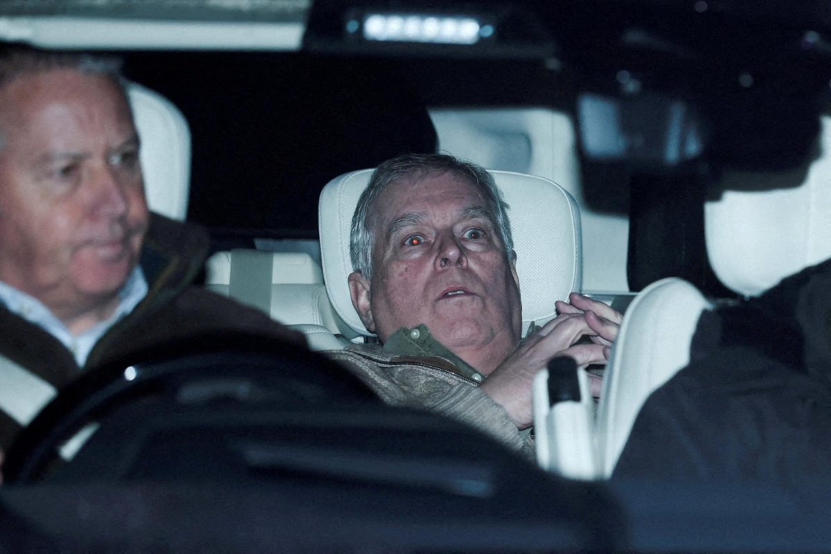 Andrew Mountbatten Windsor, younger brother of Britain's King Charles, leaves in a vehicle last Thursday from the Aylsham Police Station in Aylsham, Britain. Opinion Columnist Adrian Maurer believes names mentioned in the Epstein files should be investigated regardless of position in government or influence. (REUTERS | Phil Noble)