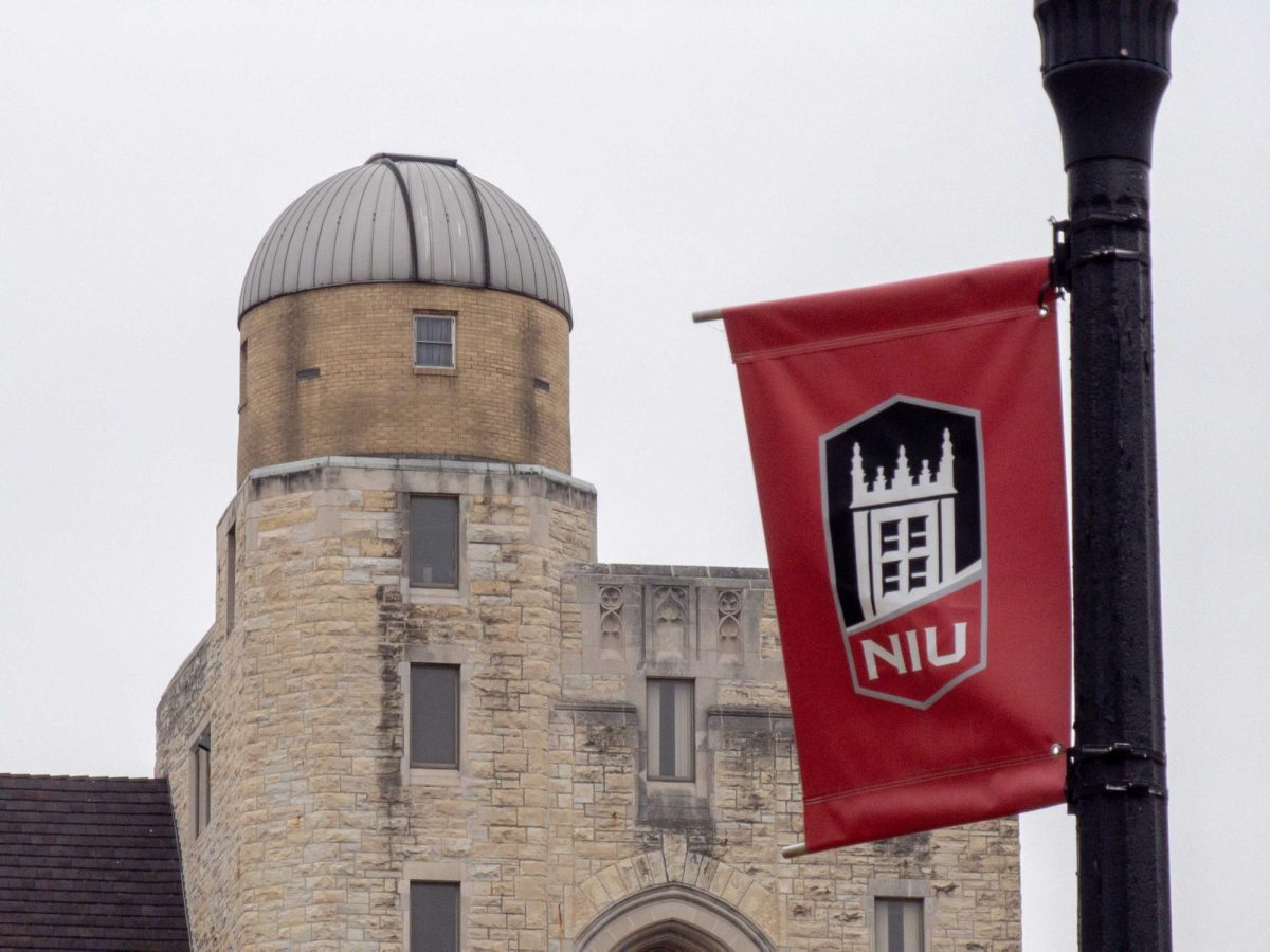 Dense clouds fill the sky on Tuesday around the NIU Observatory in Davis Hall. The Total Lunar Eclipse Viewing event beginning at 4 a.m. Tuesday was cancelled due to the low visibility of the sky. (Totus Tuus Keely | Northern Star)