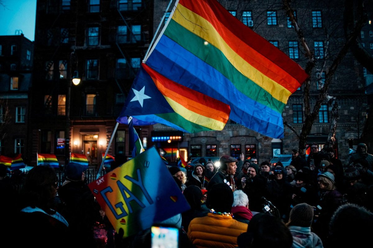 On Feb. 10, people gather at the Stonewall National Monument in New York City. Opinion Editor Gabe Santos believes popular media takes advantage of the LGBTQ+ community by appealing to fetishism and disguising it as representation. (REUTERS | Eduardo Munoz)