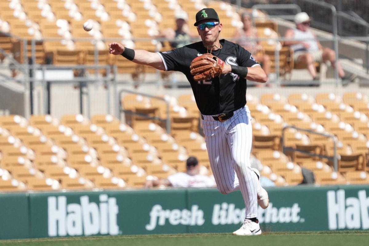 Chicago White Sox shortstop Colson Montgomery makes a play during the White Sox’s spring training game on March 17. Sports Reporter Logan Whittington breaks down what Chicago baseball fans need to know heading into the 2026 Major League Baseball season. (REUTERS | Rick Scuteri)
